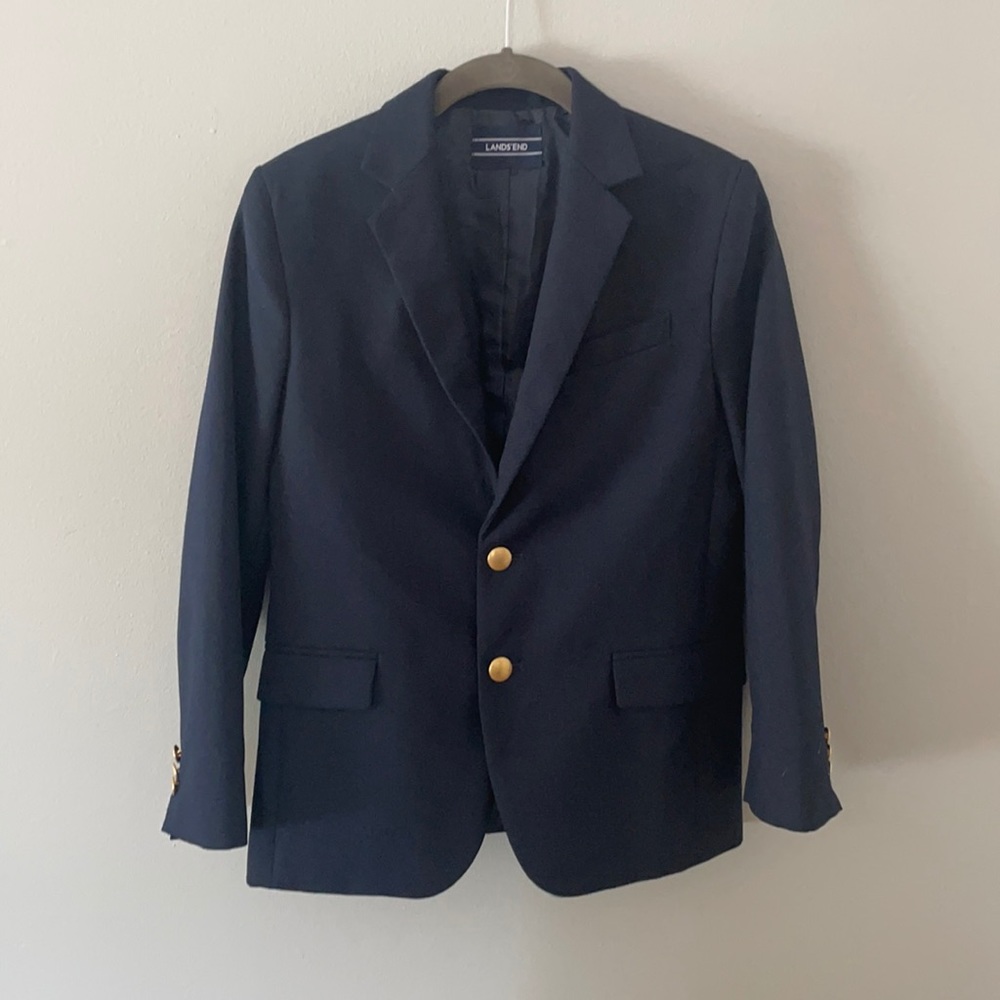 Lands End Hopsack Blazer Size 12